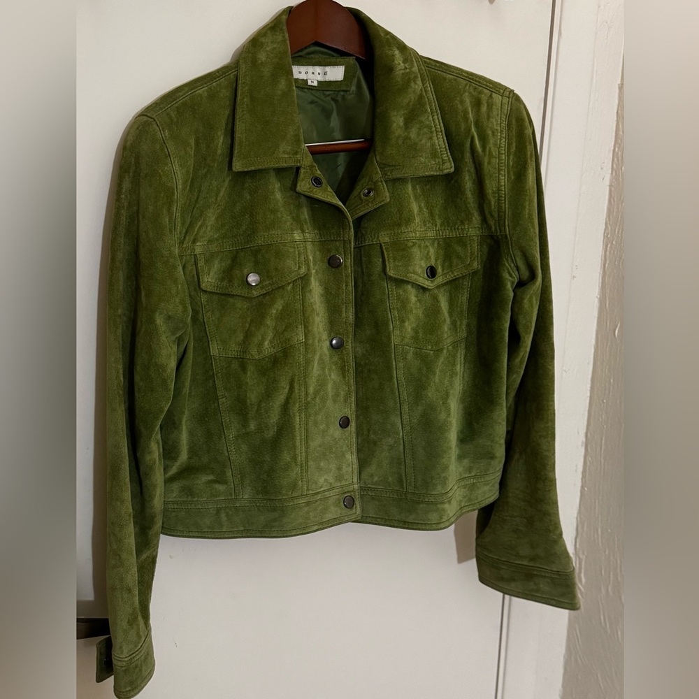 Olive Green Suede Women's Jacket